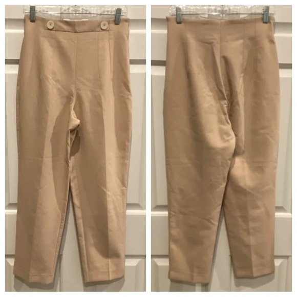 Zara Button Front High Waisted Trouser Pants 16625 - Picture 1 of 14